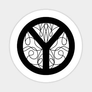 DECORATIVE Black Peace Sign Sticker